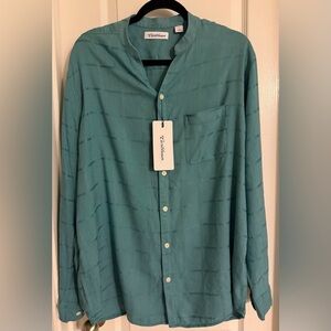 Roundtree & Yorke Caribbean Teal Shirt Size-L